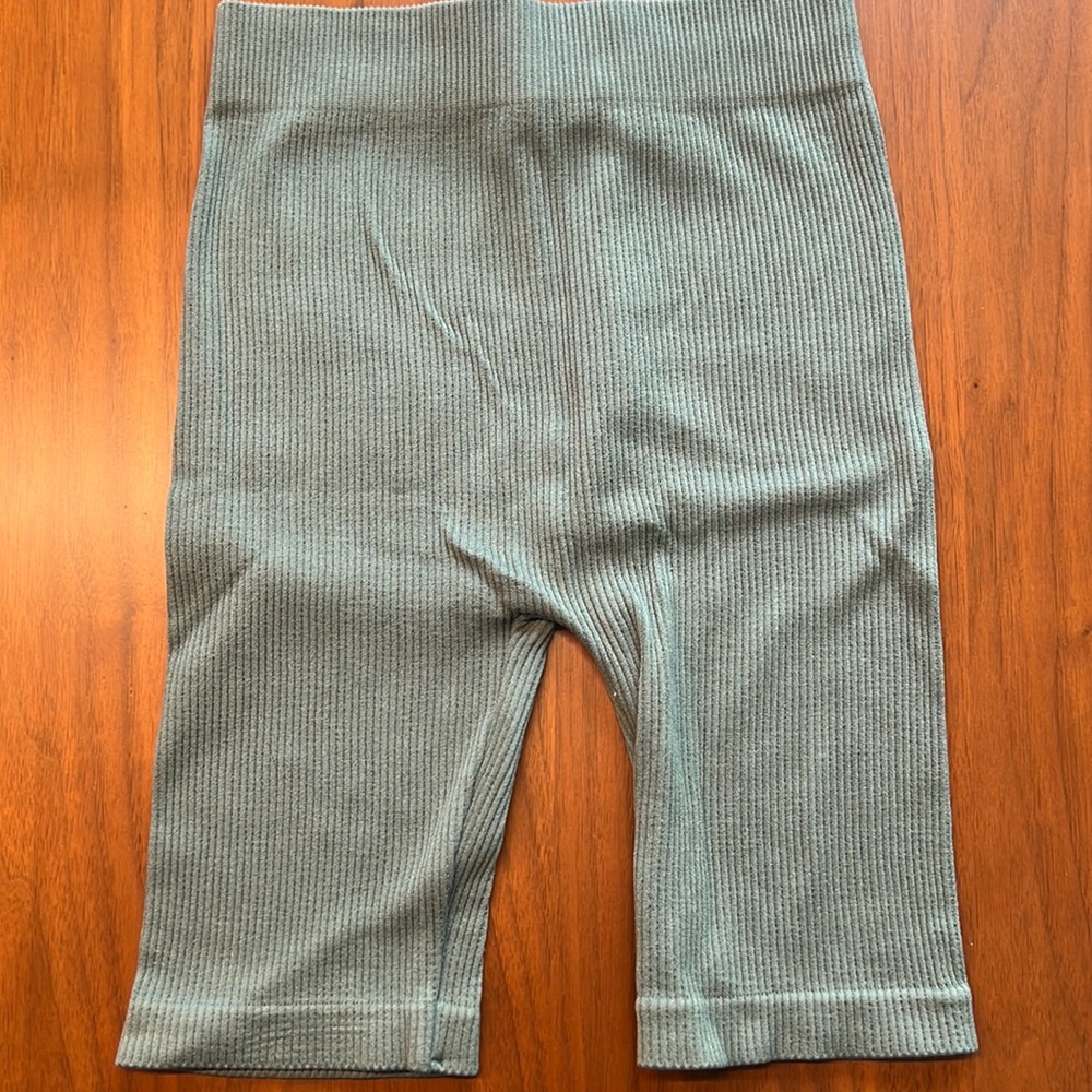 Green Zara bike shorts, XS